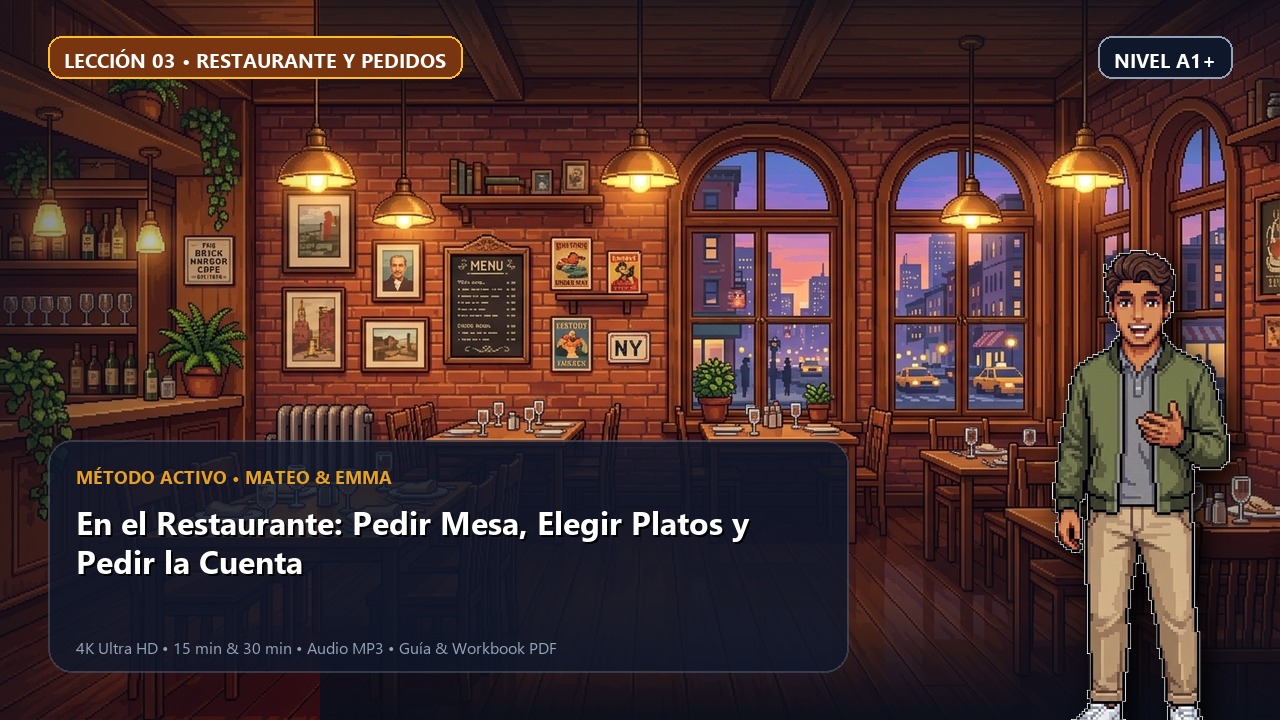 En el Restaurante: Pedir Mesa, Elegir Platos y Pedir la Cuenta