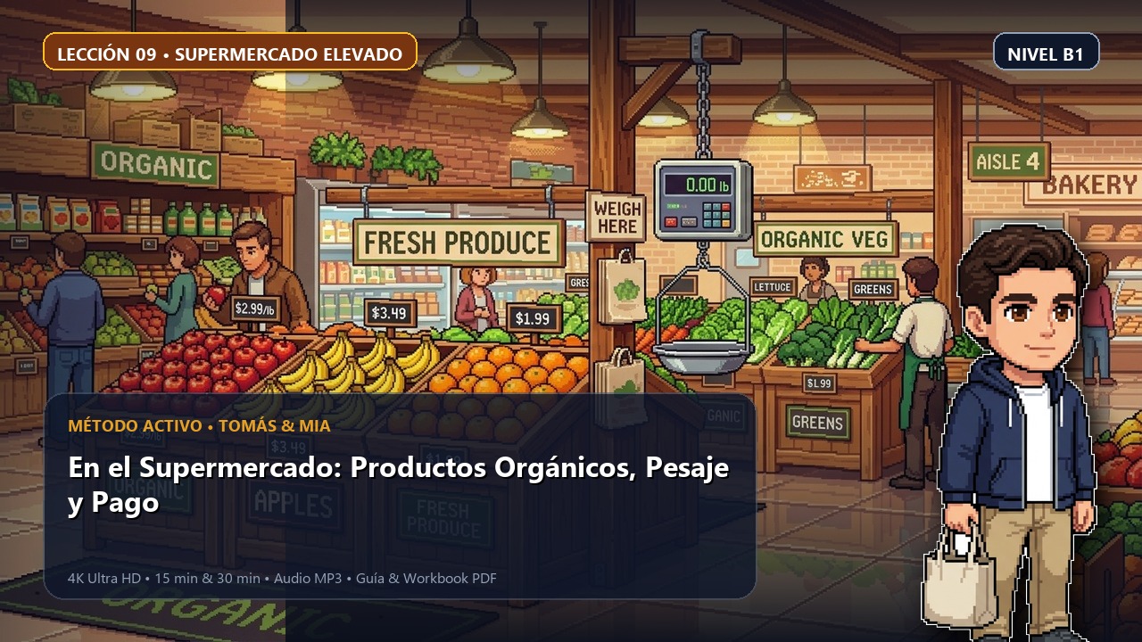 En el Supermercado: Productos Orgánicos, Pesaje y Pago